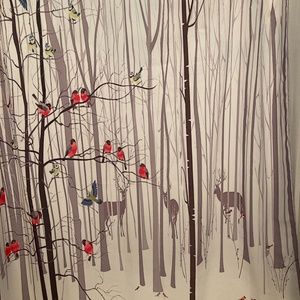 New Shower Curtain - Nature - Birds, Deer & Woods